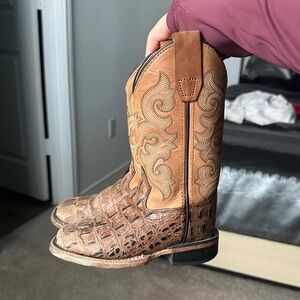 Old West Brown Kids Boots